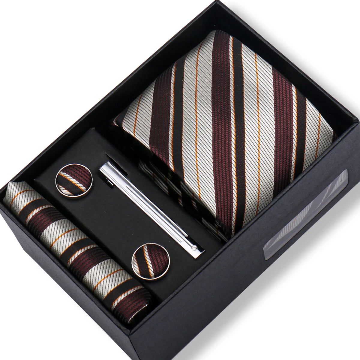 Tie Men With Box Top Quality Business Ties Hanky Cufflink Set Clips Green Necktie Corbatas For Men Wedding In Gift Box Gravatas