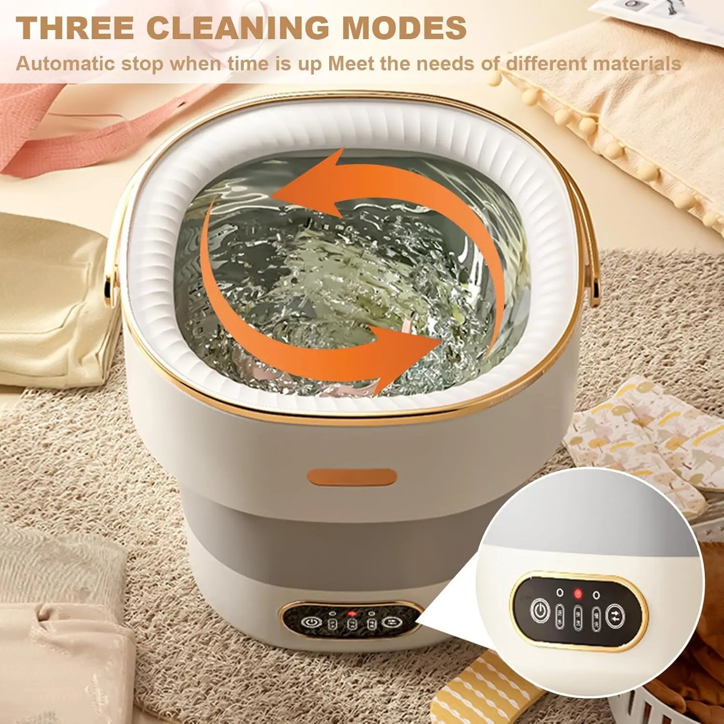 13L Foldable Portable Washing Machine.Mini Washer for Socks, Underwear & Small Laundry