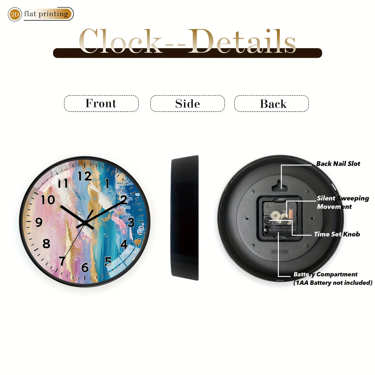Pastel Sky & Clouds Wall Clock – Colorful Modern Home Décor