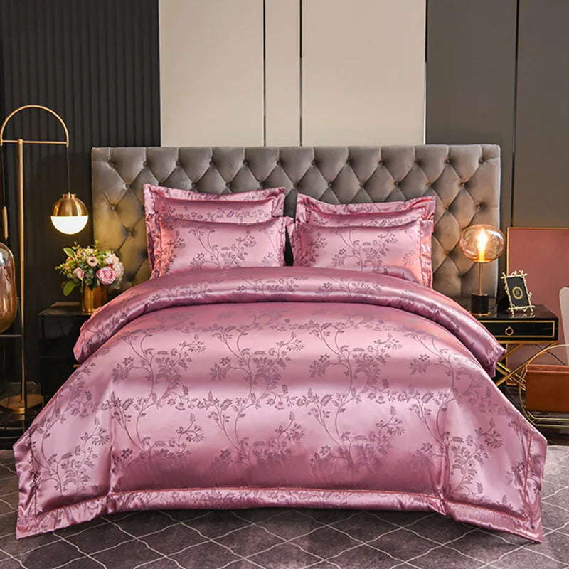 Luxury Satin Jacquard 4-Piece Bedding Set