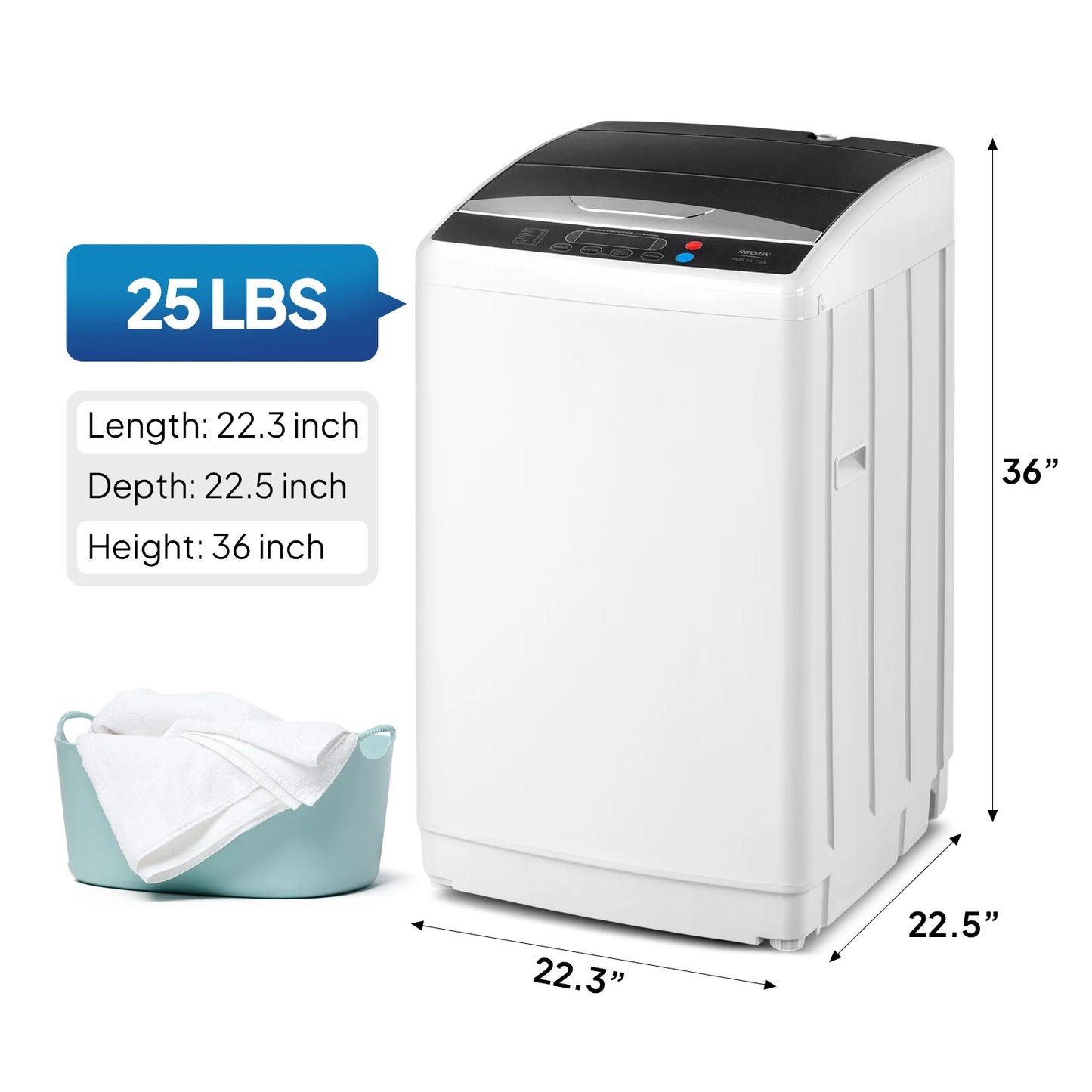 Compact Twin Tub Portable Washing Machine with Spin Dryer for Apartments, Dorms, RVs & Small Spaces