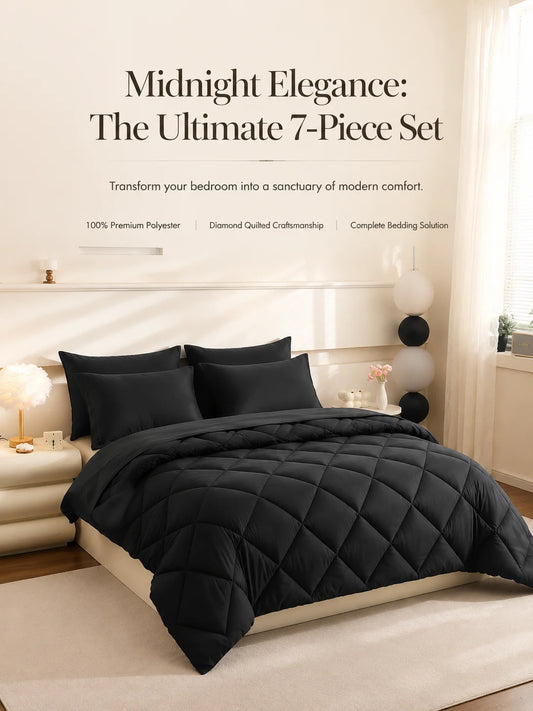 Luxury 5 Piece / 7 Piece Comforter Bedding Set.  Soft Modern Home Décor Collection