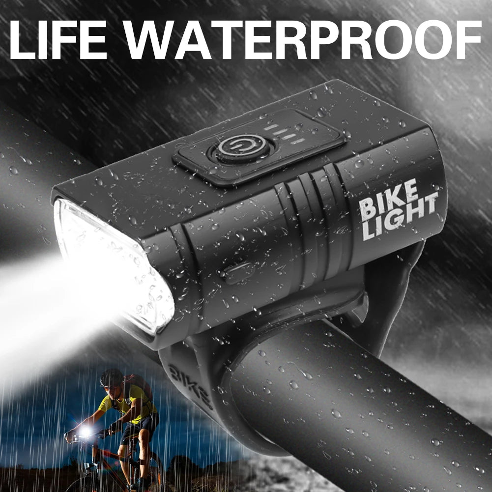 LED Bicycle Front Light 10W 6 Modes USB Rechargeable Mountain Road Bike Front Lamp Waterproof Cycling Equipment