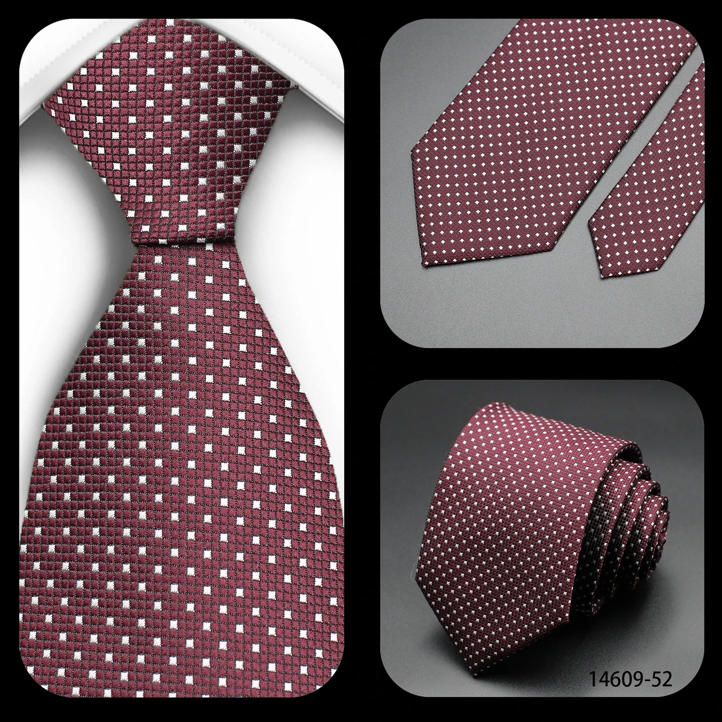 Men’s Classic 7cm Polka Dot Necktie. Luxury Business, Wedding & Formal Dress Tie