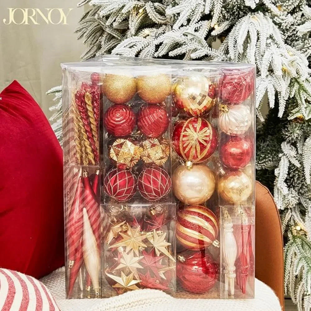 190 Count Shatterproof Christmas Ornaments Set For Tree