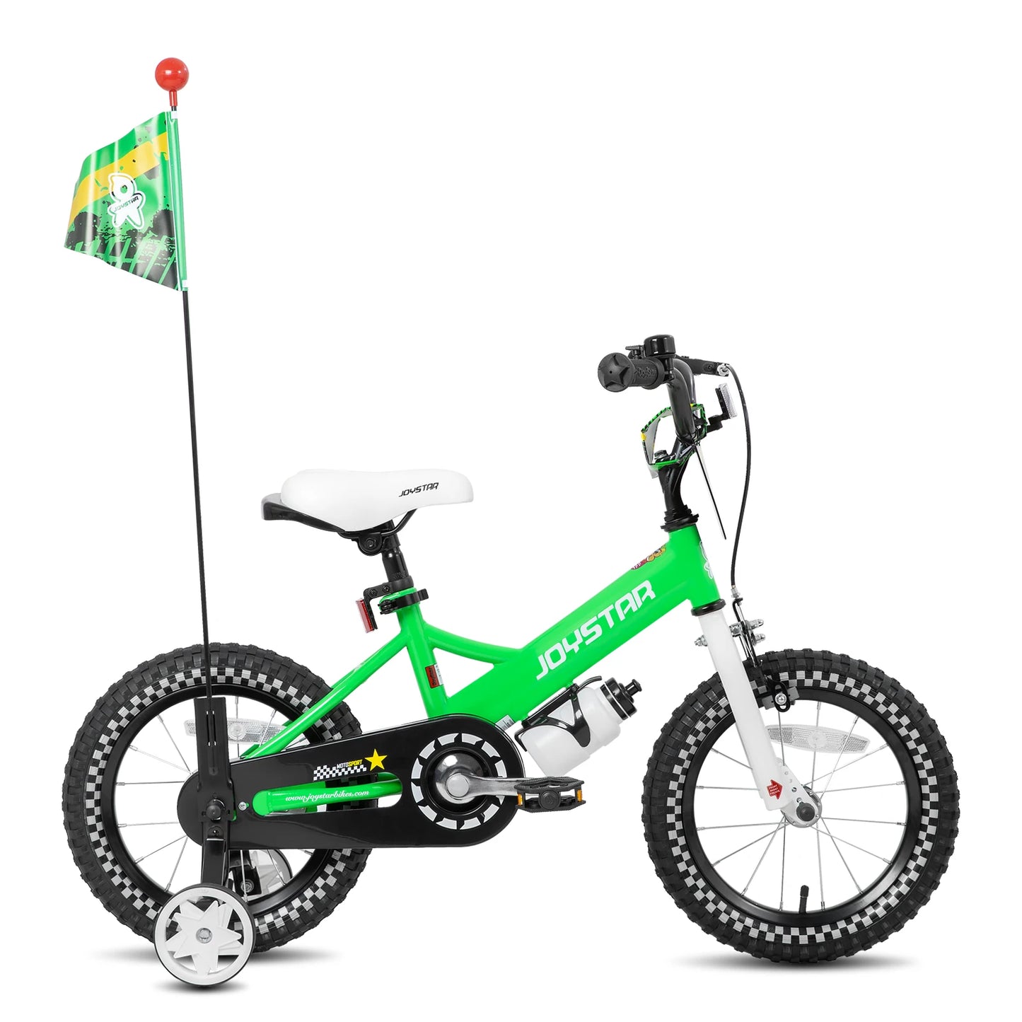 Girls Daisy Kids Bike with Training Wheels . Adjustable Bicycle for Ages 2–7