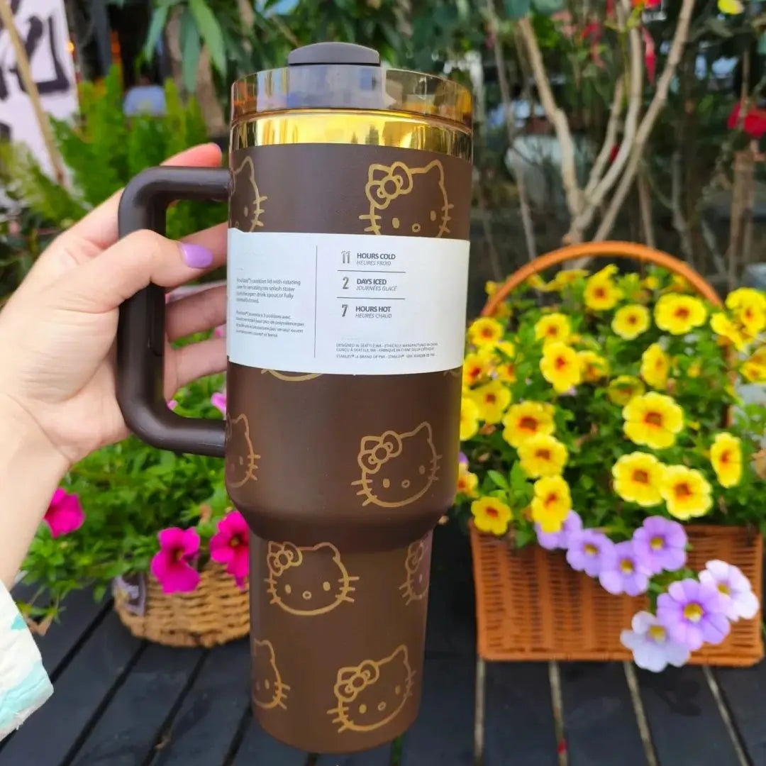 40 oz Stainless Steel Vacuum Insulated Water Bottle with Handle. Double Wall Travel Tumbler for Hot & Cold Drinks