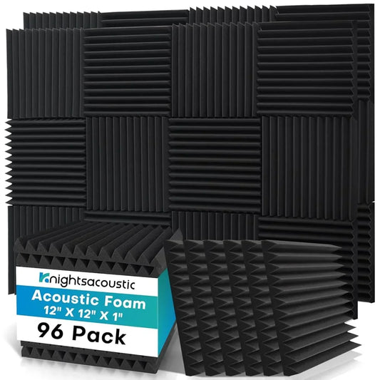 96 Pack Sound-Absorbing Foam Acoustic Foam Panels Wall Soundproofing Studio Acoustic Treatment Sound Absorbing Material