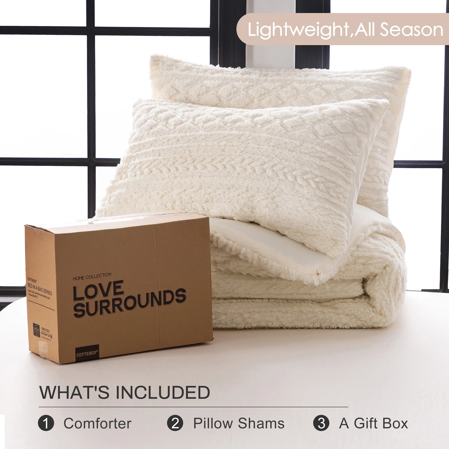 Luxury Plush Sherpa Comforter Set . Ultra Soft Cozy Fluffy Bedding Set