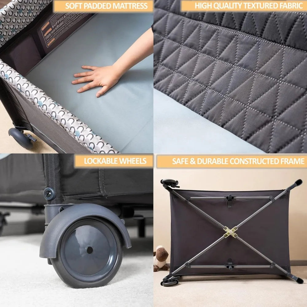 5 In 1 Pack And Play Foldable Baby Crib Napper Canopy