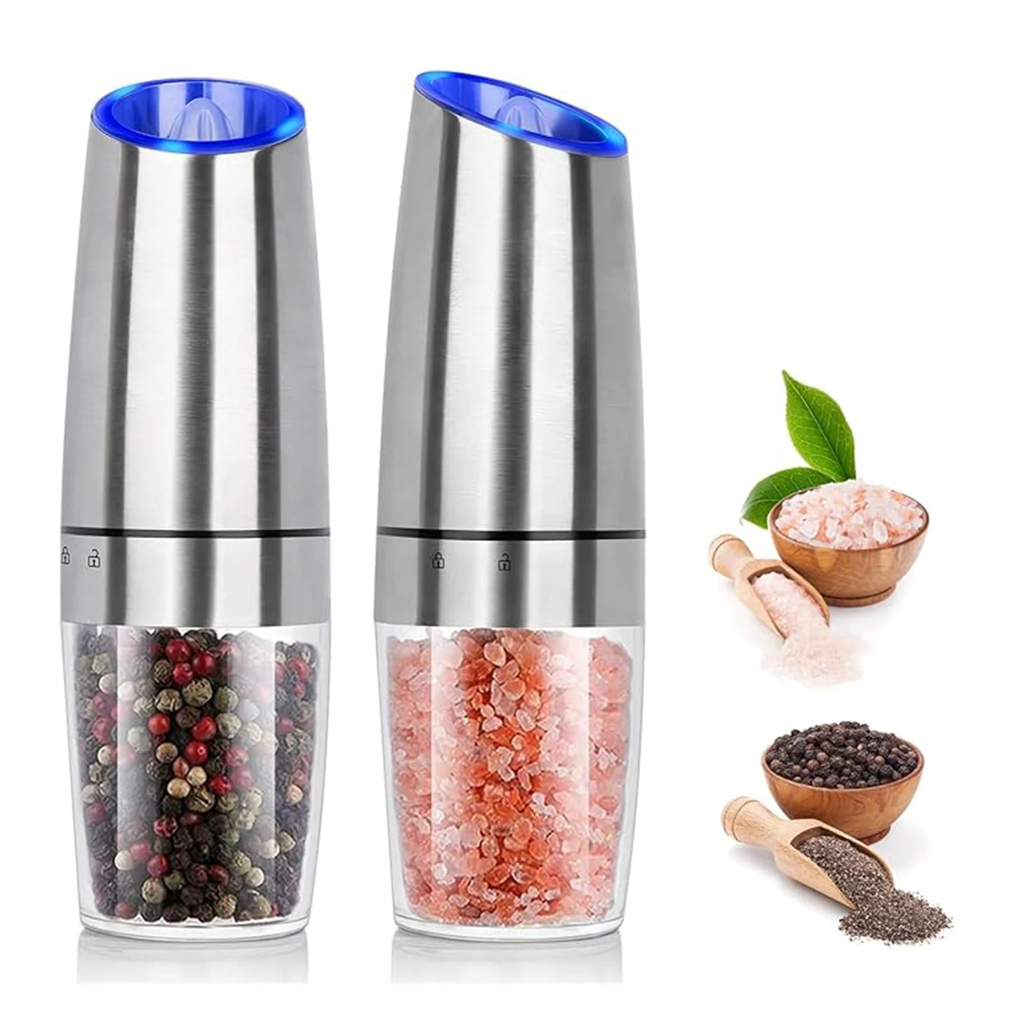 Automatic Gravity Electric Salt & Pepper Grinder Set