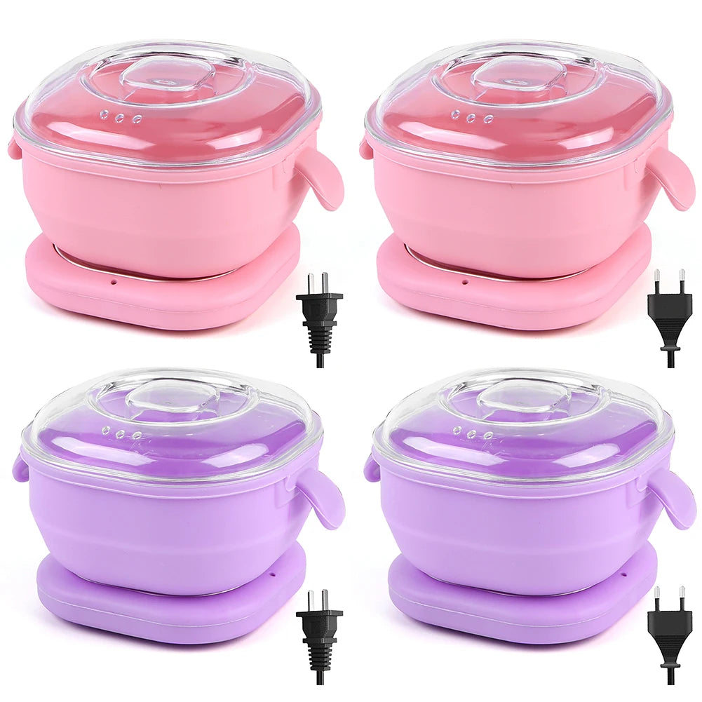 Silicone Wax Warmer Foldable Wax Heater 100W Electric Hot Wax Warmer Machine 400ml Hair Removal Wax Machine for Hair Removal