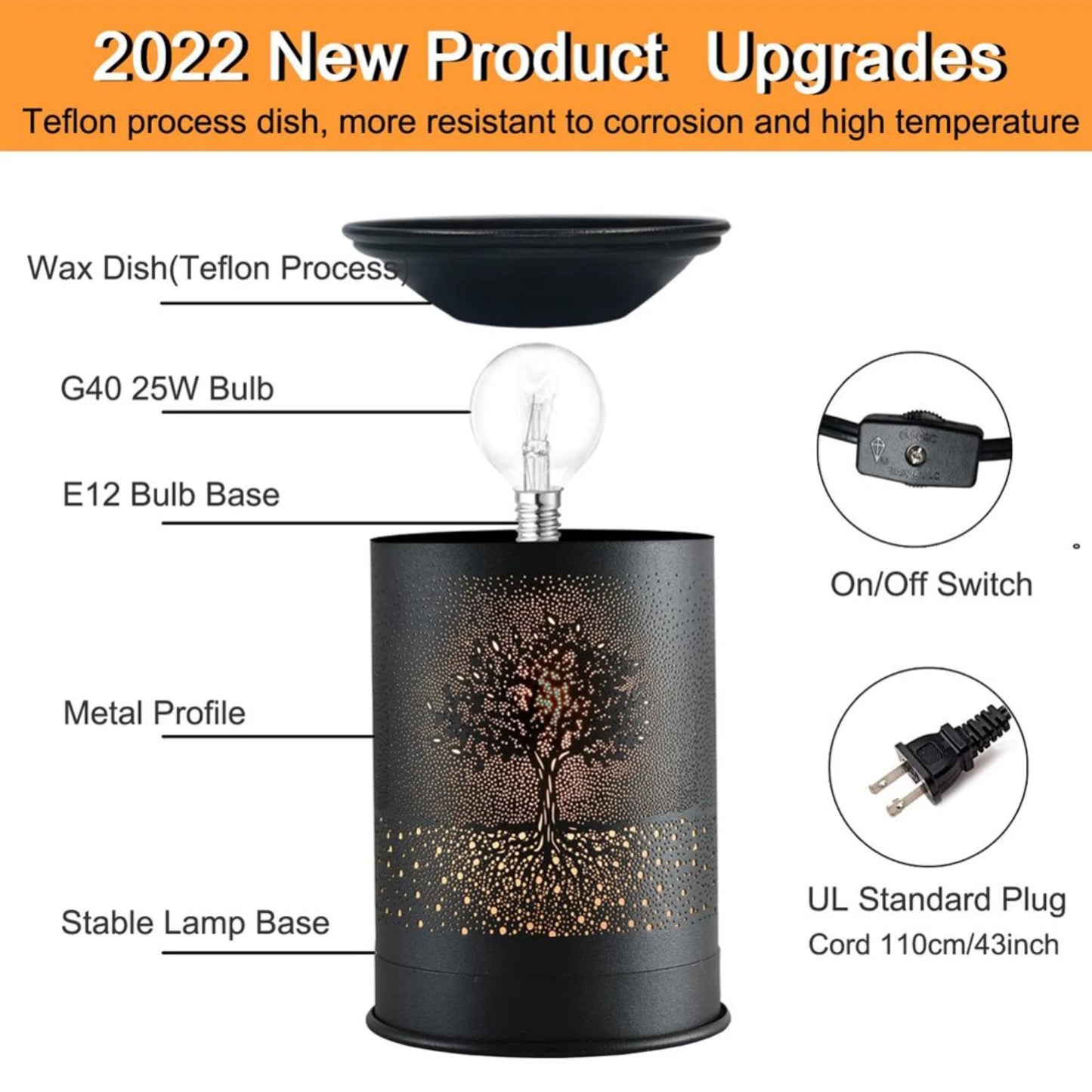 LISM Wax Melt Warmer Electric For Scented Wax Metal