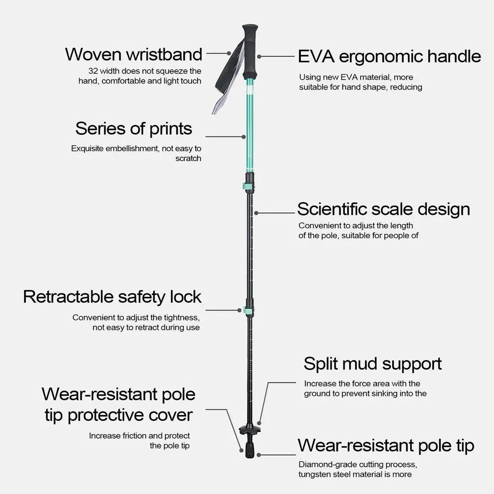 Adjustable Hiking & Trekking Poles – Lightweight Outdoor Walking Sticks for Hiking and Trail Adventures