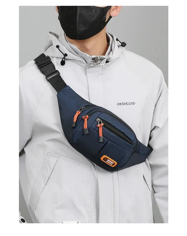 Oxford Waterproof Waist Bag. Unisex Crossbody Belt Bag for Travel, Hiking & Everyday Carry