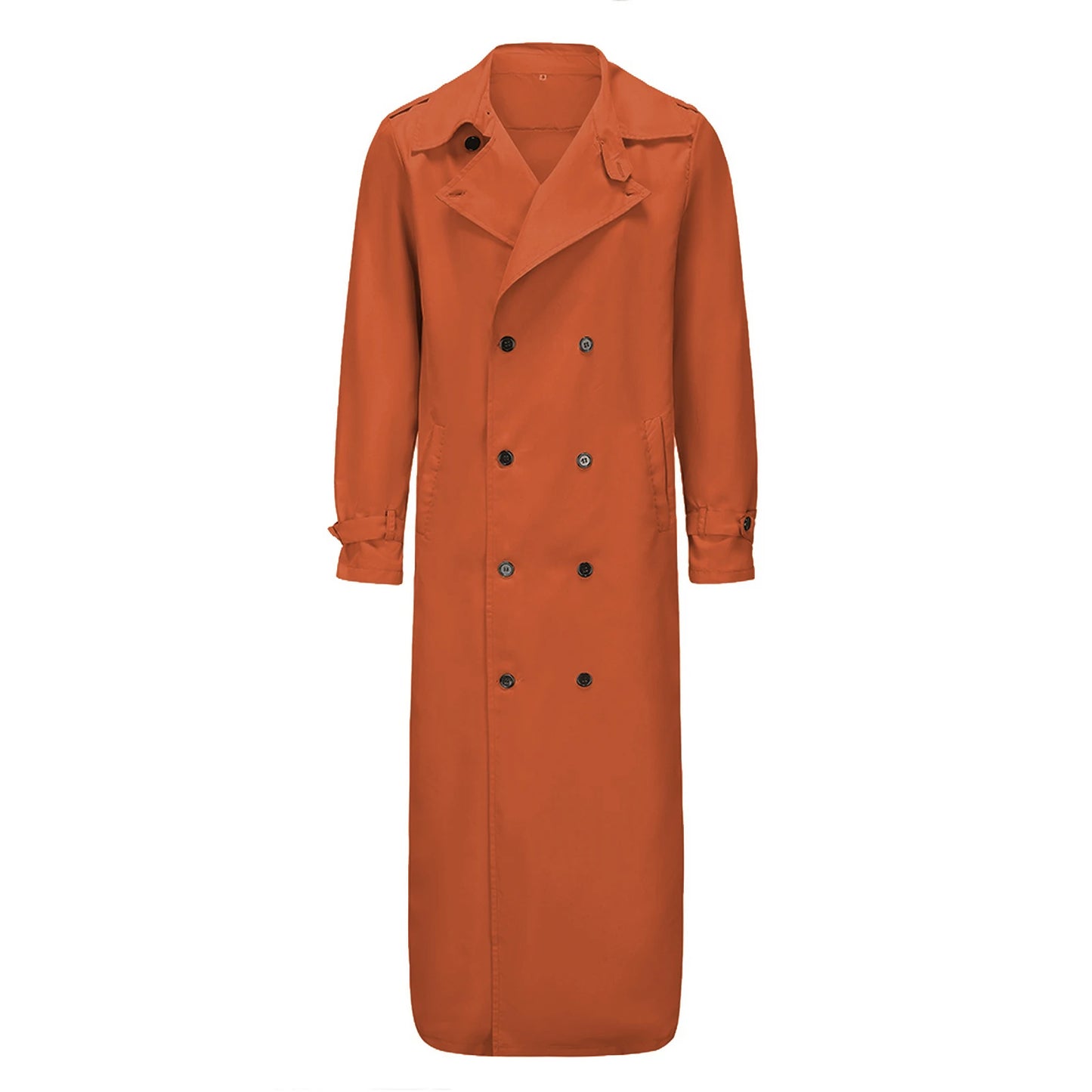 Men s Classic Wool Blend Trench Coat with Removable Belt and Notched Lapel Collar Warm Winter Overcoat Jacket