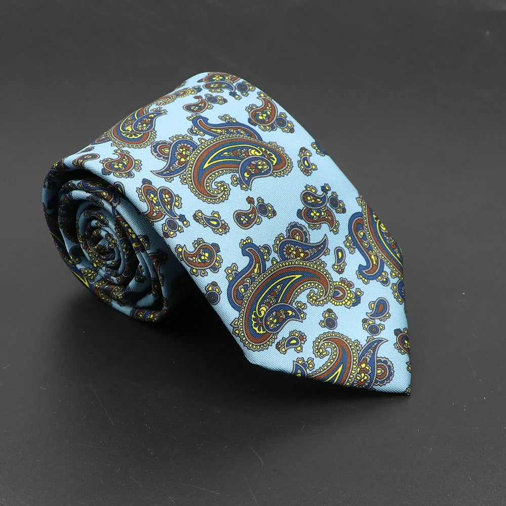 Luxury Floral & Paisley Men’s Silk Necktie .Wedding & Business Tie