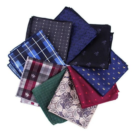 Men’s Designer Pocket Square Handkerchief Set. Elegant Suit Accessories