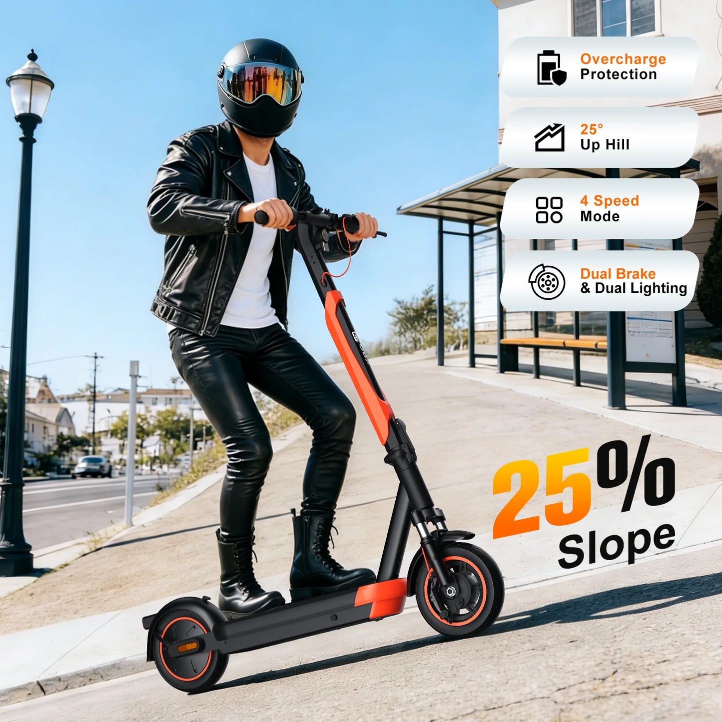800W Foldable Electric Scooter.Smart App Control, Dual Suspension, 21 MPH Top Speed & Long-Range Battery