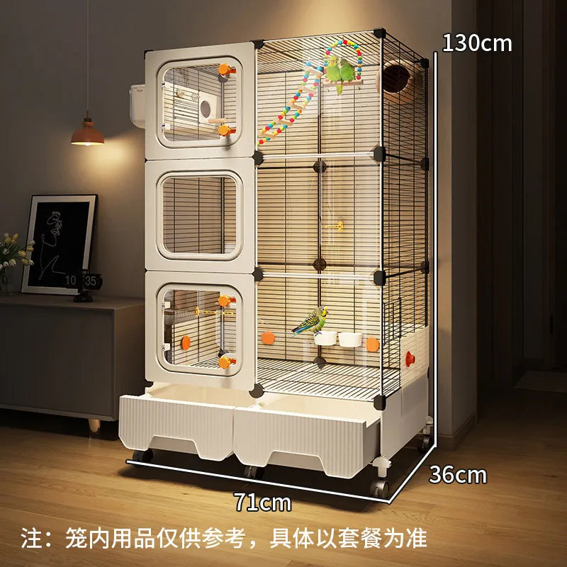 60-Inch Wrought Iron Bird Cage with Detachable Rolling Stand