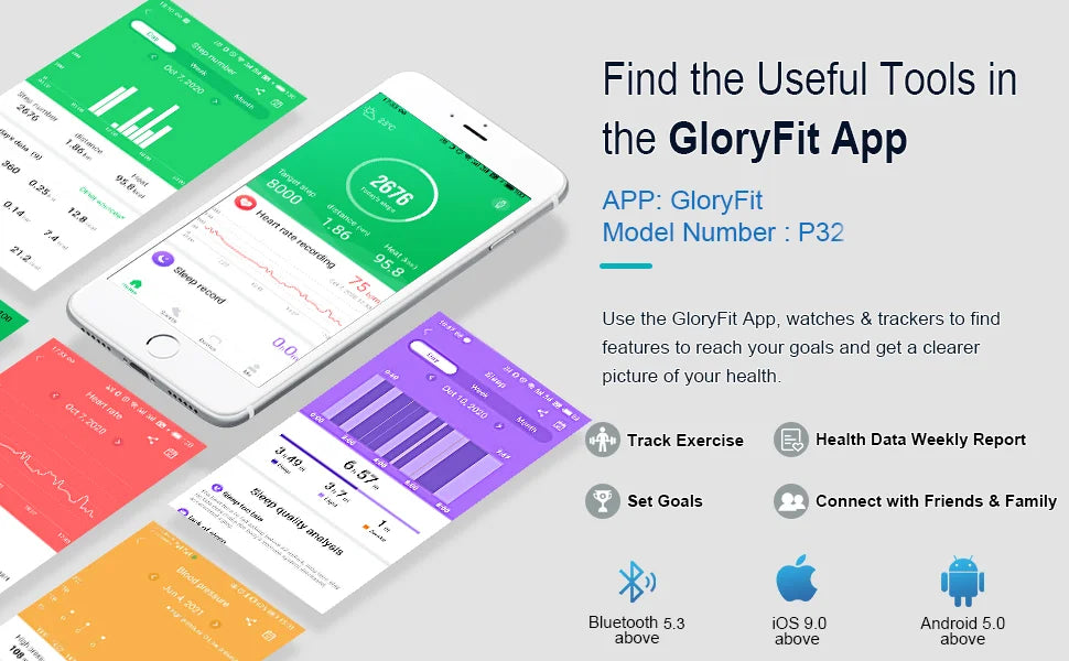 1.69” Bluetooth Smart Watch with Fitness & Health Tracking