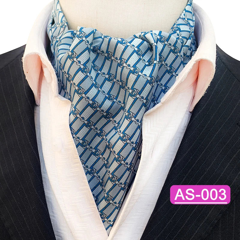 Luxury Men’s Ascot Tie & Pocket Square Set for Weddings, Business & Formal Wear