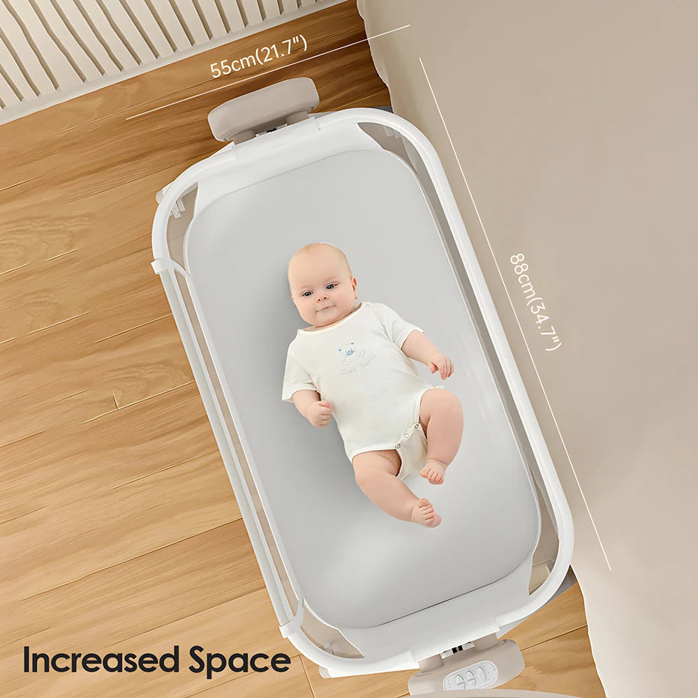 Adjustable Baby Bassinet Bedside Sleeper & Newborn Co-Sleeper with Storage Basket