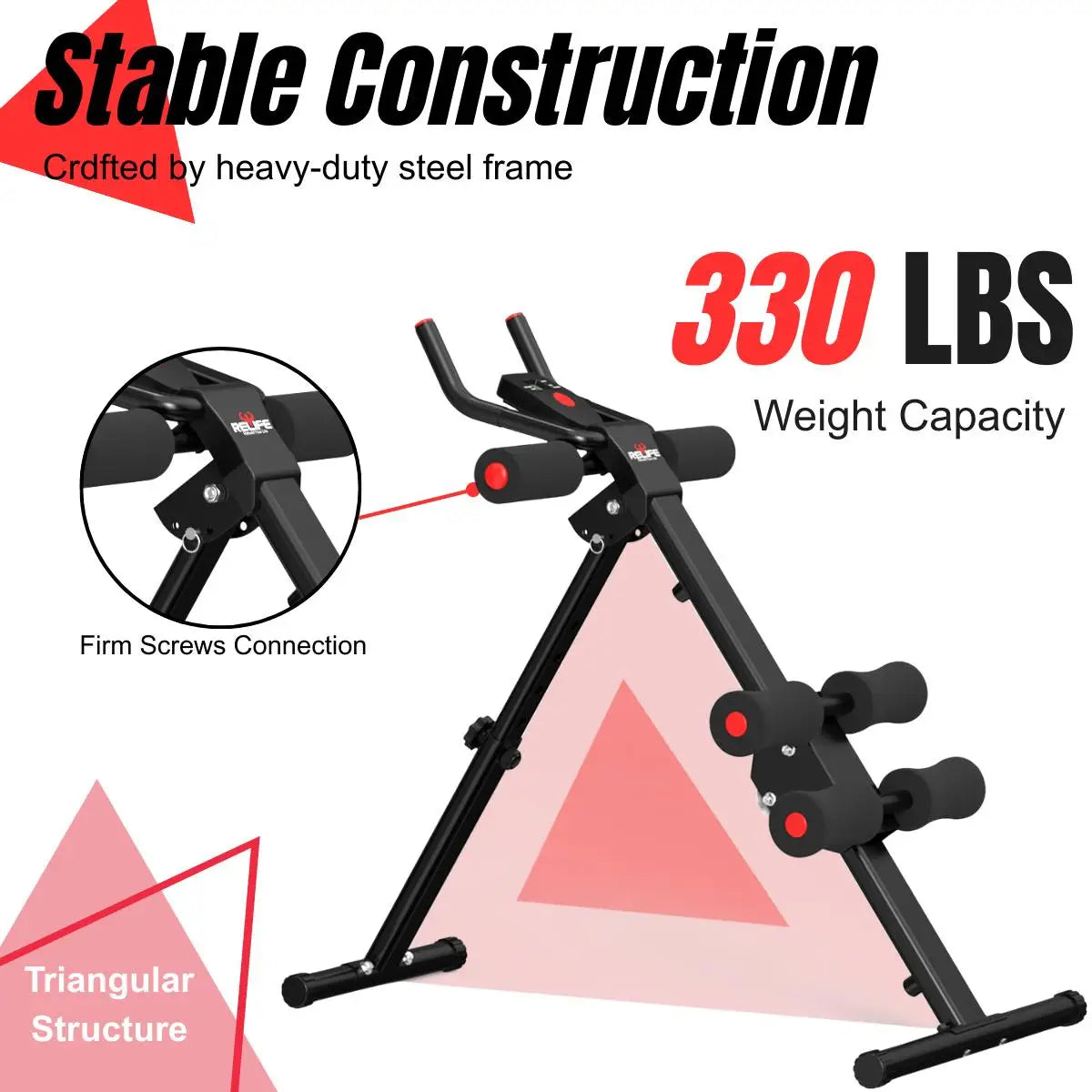Foldable Core Abdominal Trainer with Adjustable Resistance for Home Gym Workouts