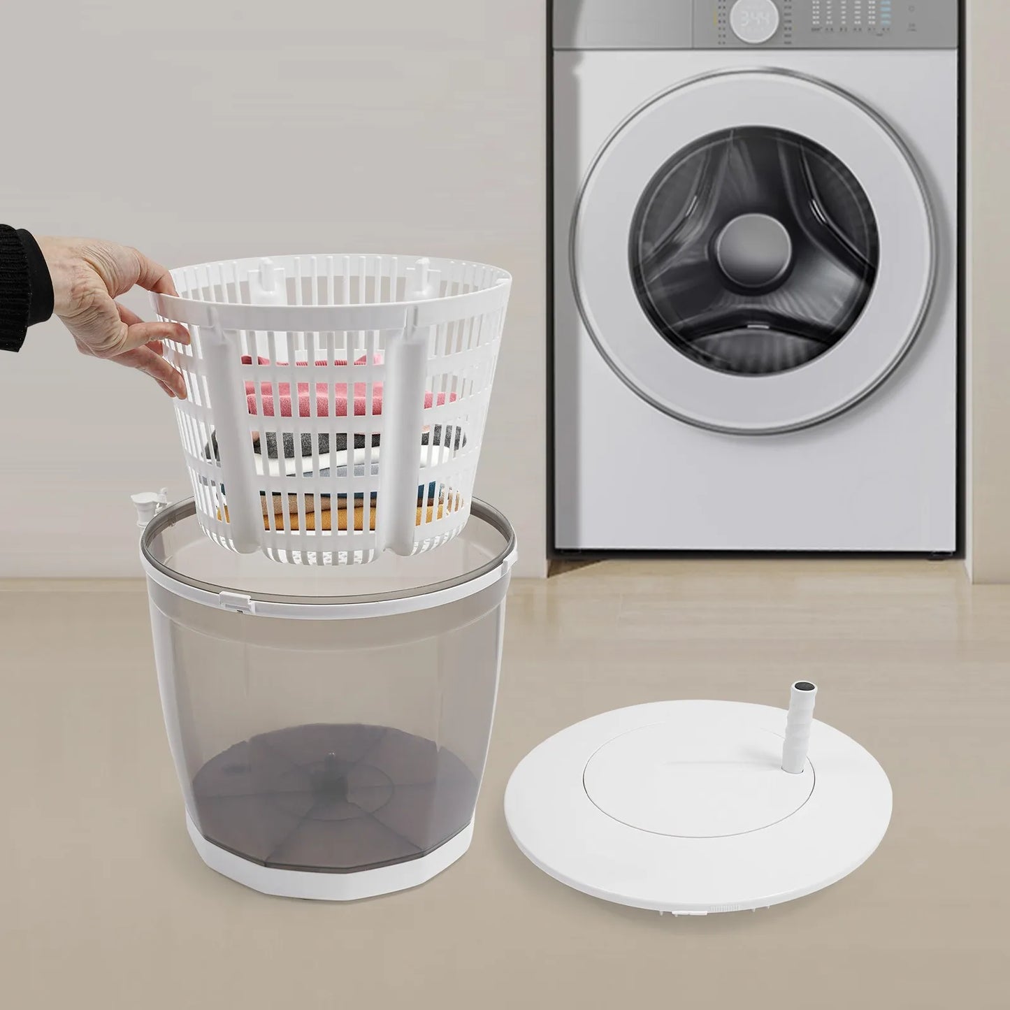 2-in-1 Manual Mini Portable Washing Machine & Spin Dryer for Delicates, Baby Clothes, Camping & Travel