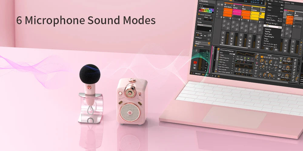 Divoom Fairy-OK Portable Bluetooth Karaoke Speaker with Wireless Microphone | Retro Mini Speaker | Rechargeable Music System