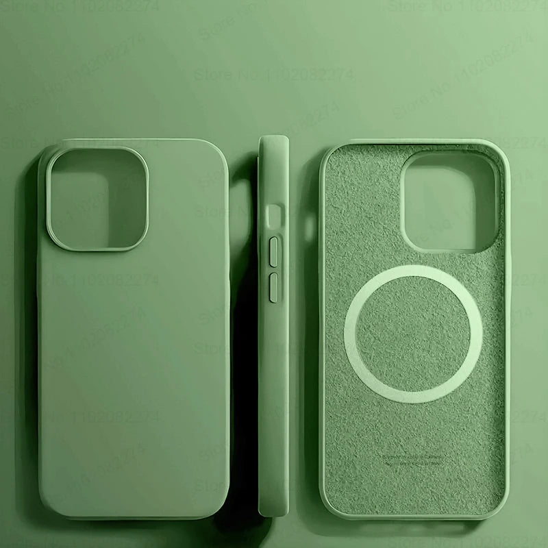 MagSafe Liquid Silicone iPhone Case . Soft Touch Magnetic Protective Cover