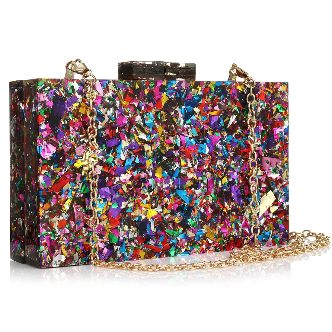 Elegant Acrylic Evening Crossbody Clutch Bag