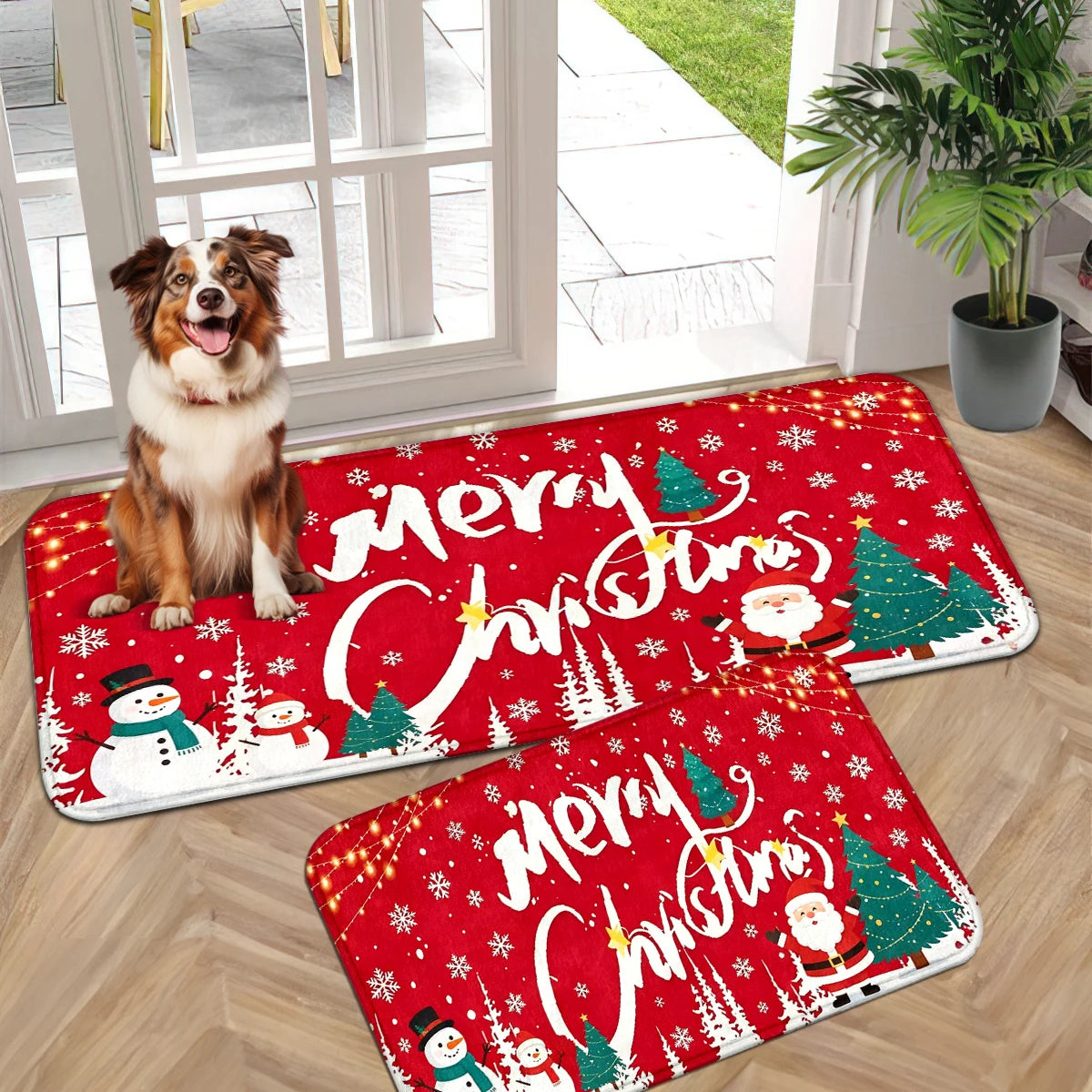 Christmas Halloween Cute Cartoon Area Rug, 1.2cm Thick Plush Velvet Foam Floor Mat, Ghost Pumpkin Snowman Xmas Print Decor Doormat, Washable Soft Cushioned Carpet for Bedroom Kitchen Entryway Living Room Multi Style Holiday I