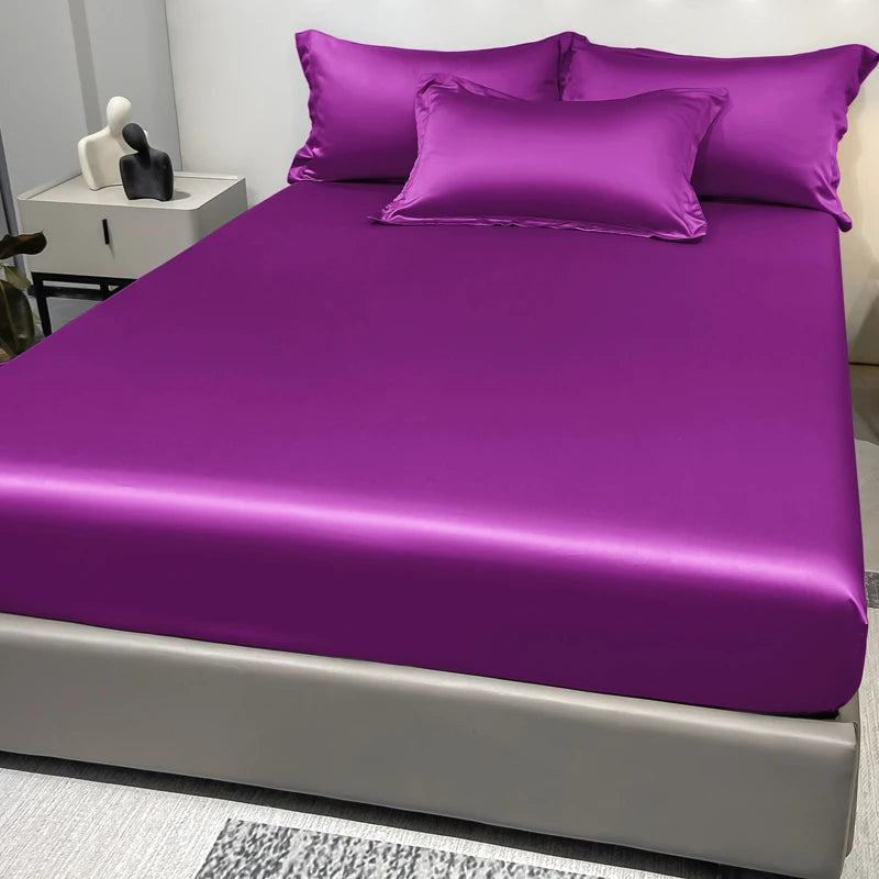 Luxury Satin Fitted Sheet .Silky Soft Deep Pocket Bedding