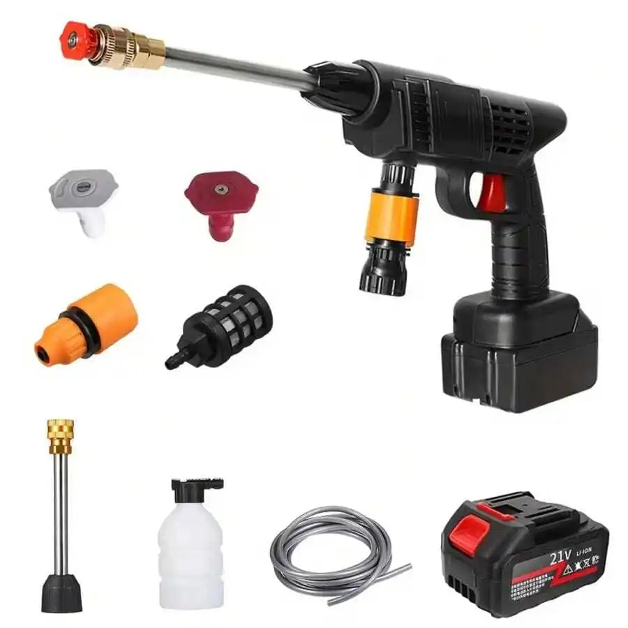21V Cordless Pressure Washer with Rechargeable Battery for Cars, Patios, Driveways & Outdoor Cleaning