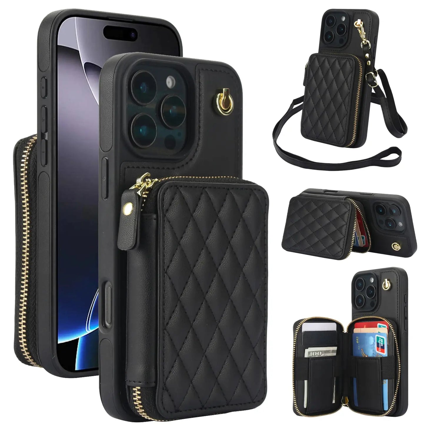 Crossbody Wallet Phone Case for iPhone