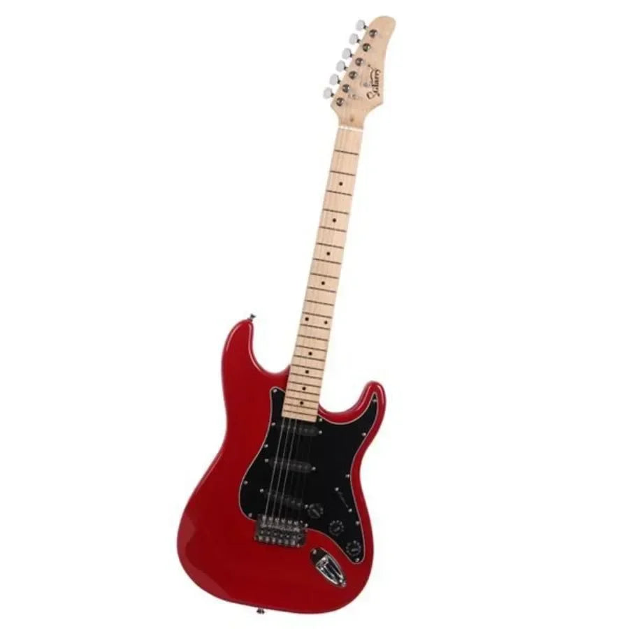 Glarry GST Electric Guitar Kit with Black Pickguard and Gig Bag  Red