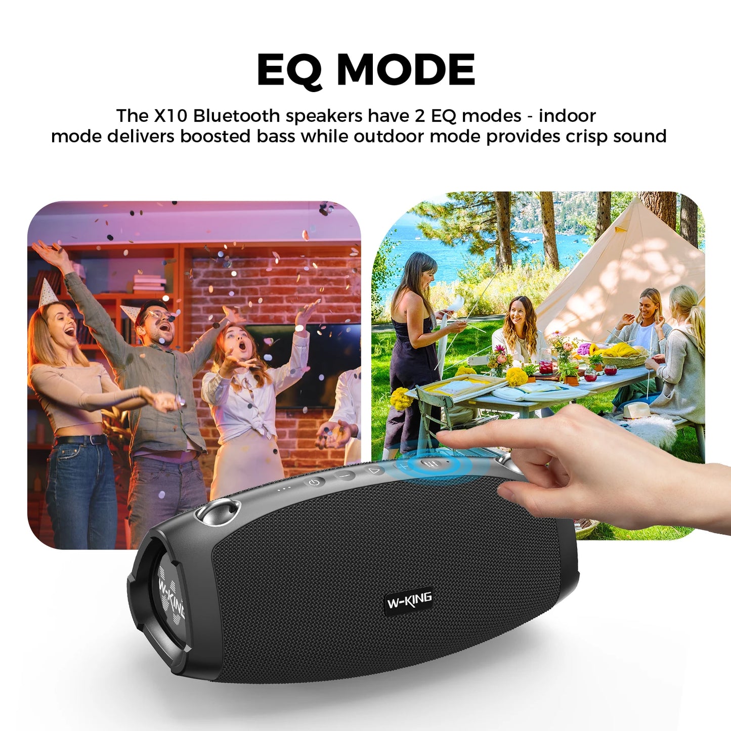 W-KING 70W Portable Bluetooth Speaker with Wireless Microphone, Deep Bass, Bluetooth 5.0 & IPX6 Waterproof