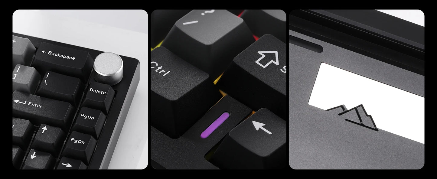 YUNZII AL68 Silver Wireless Custom Mechanical Keyboard, QMK/VIA Aluminum Keyboard, Hot Swap Gasket Gaming Keyboard with Knob