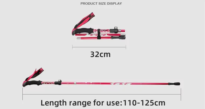 2PCS Ultralight Trekking Poles Set – Foldable Telescopic Nordic Walking Sticks for Hiking, Backpacking & Outdoor Adventures