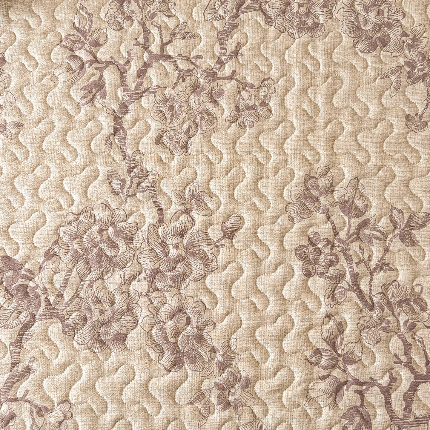 Elegant Floral Quilted Bedspread Set with Ruffle Trim