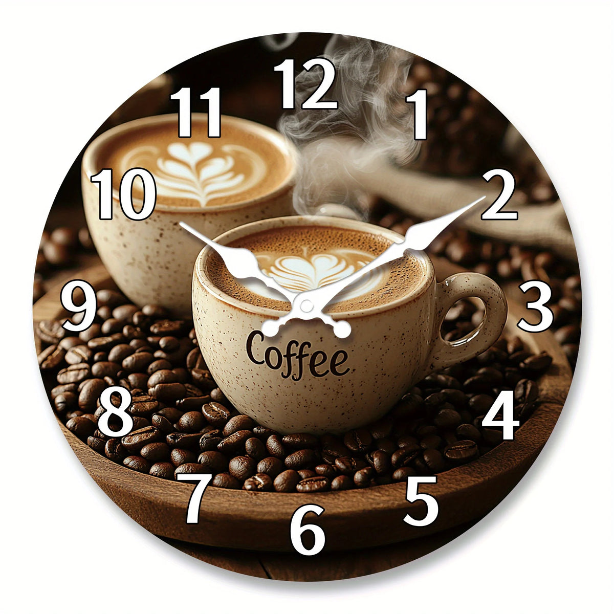 Coffee Cup Wall Clock – Cozy Café-Inspired Kitchen Décor