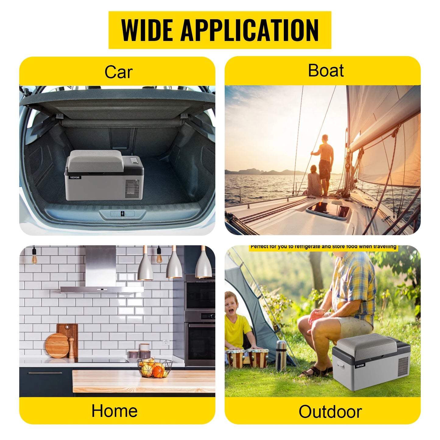 SucceBuy 15L–55L Portable Electric Car Refrigerator. Compressor Cooler & Freezer for Camping, RV, Truck, Boat, Travel & Outdoor Adventures