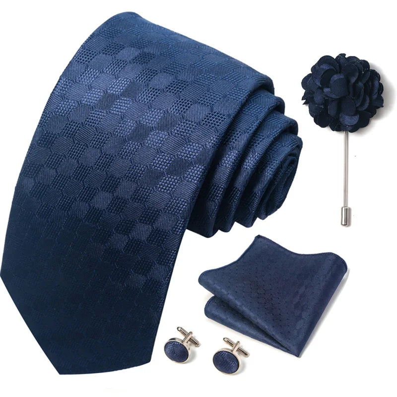 Luxury Green Floral Men’s Necktie Set .Tie, Pocket Square & Cufflinks