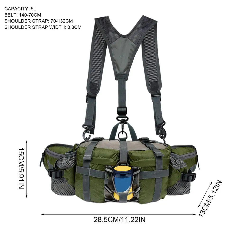 Hiking Hydration Waist Pack with Dual Water Bottle Holders