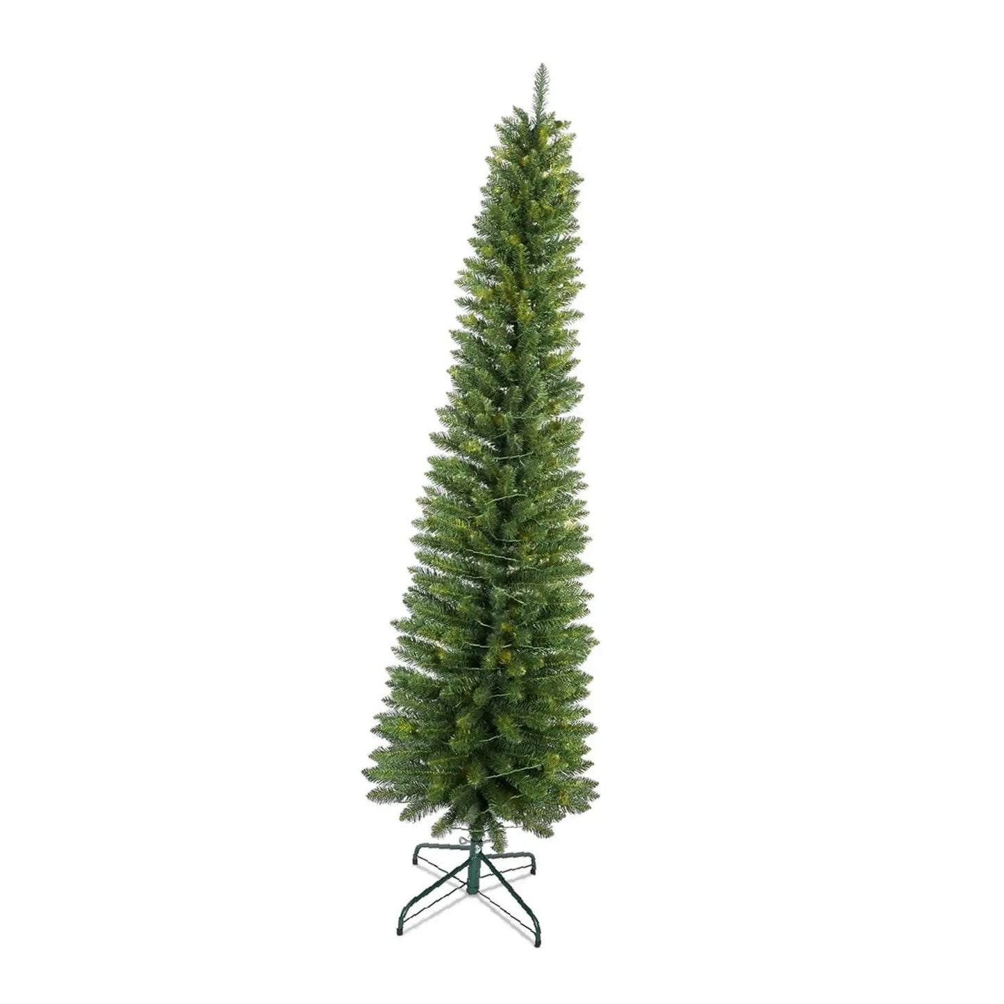 7FT Green Pencil Christmas Tree .Slim Space-Saving Artificial Holiday Tree with 469 Tips