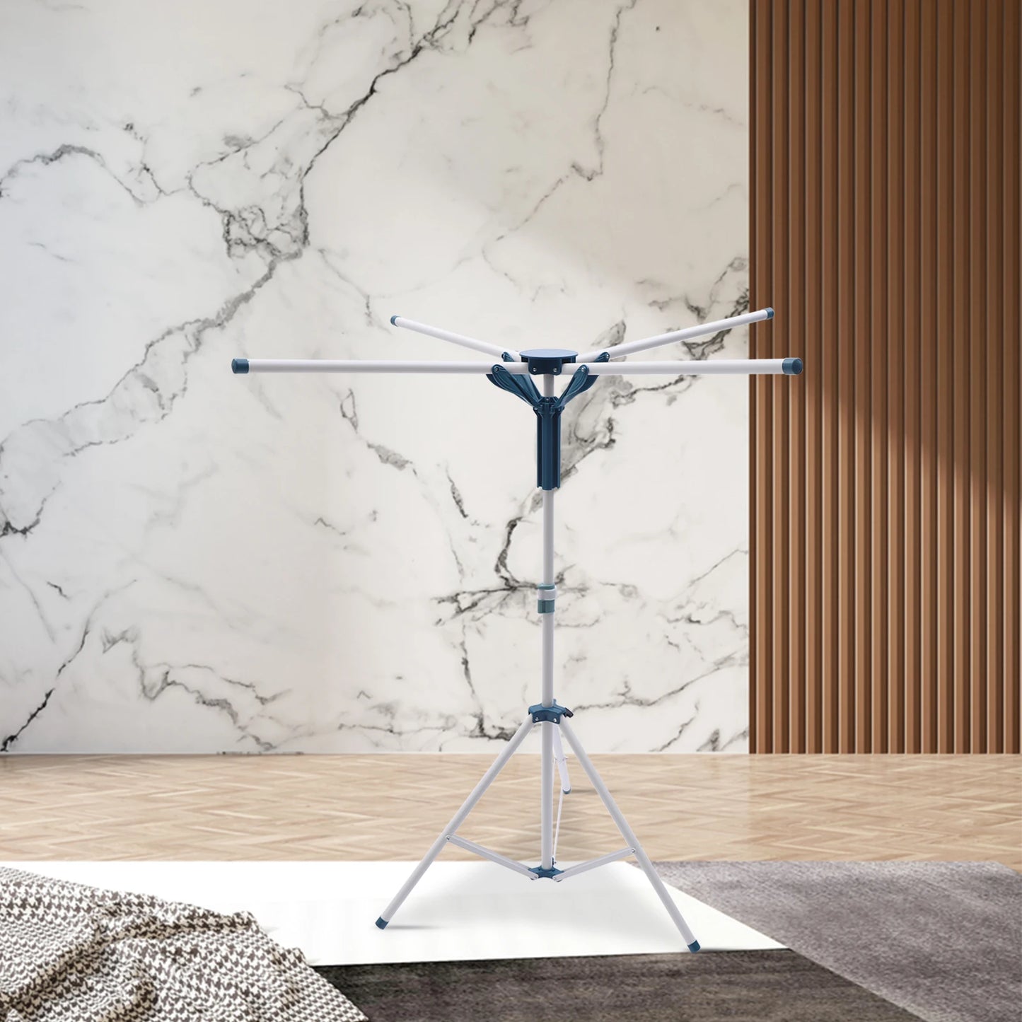 Foldable Tripod Clothes Drying Rack . Freestanding Portable Metal Laundry Drying Stand for Indoor & Outdoor Use