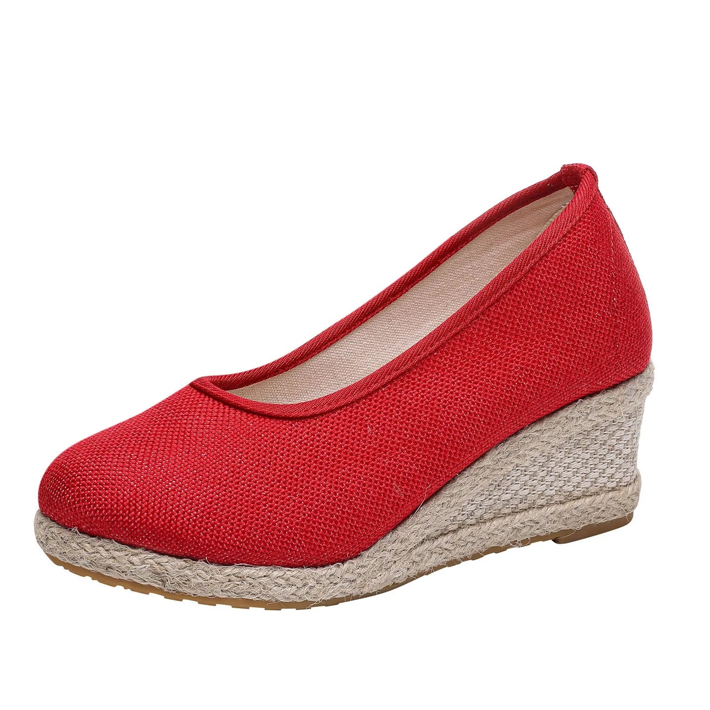 Wedges Woman Spring Summer Espadrilles Women Casual Slip-On Loafers Heeled Shoes Comfort Shallow Pumps Footwear Zapatos Mujer