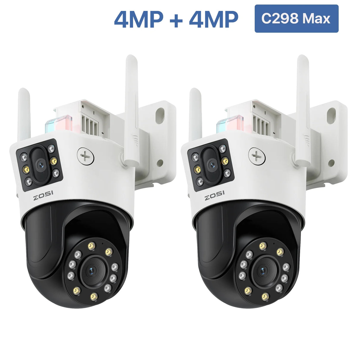 Dual-Lens Wi-Fi PTZ Security Camera | 8MP/4MP Outdoor Surveillance Camera