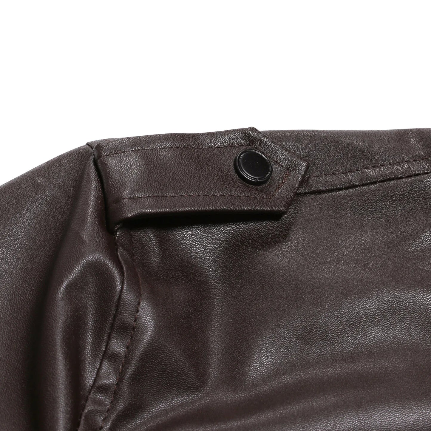 Men’s Faux Leather Bomber Jacket Slim Fit Zipper Fashion Coat